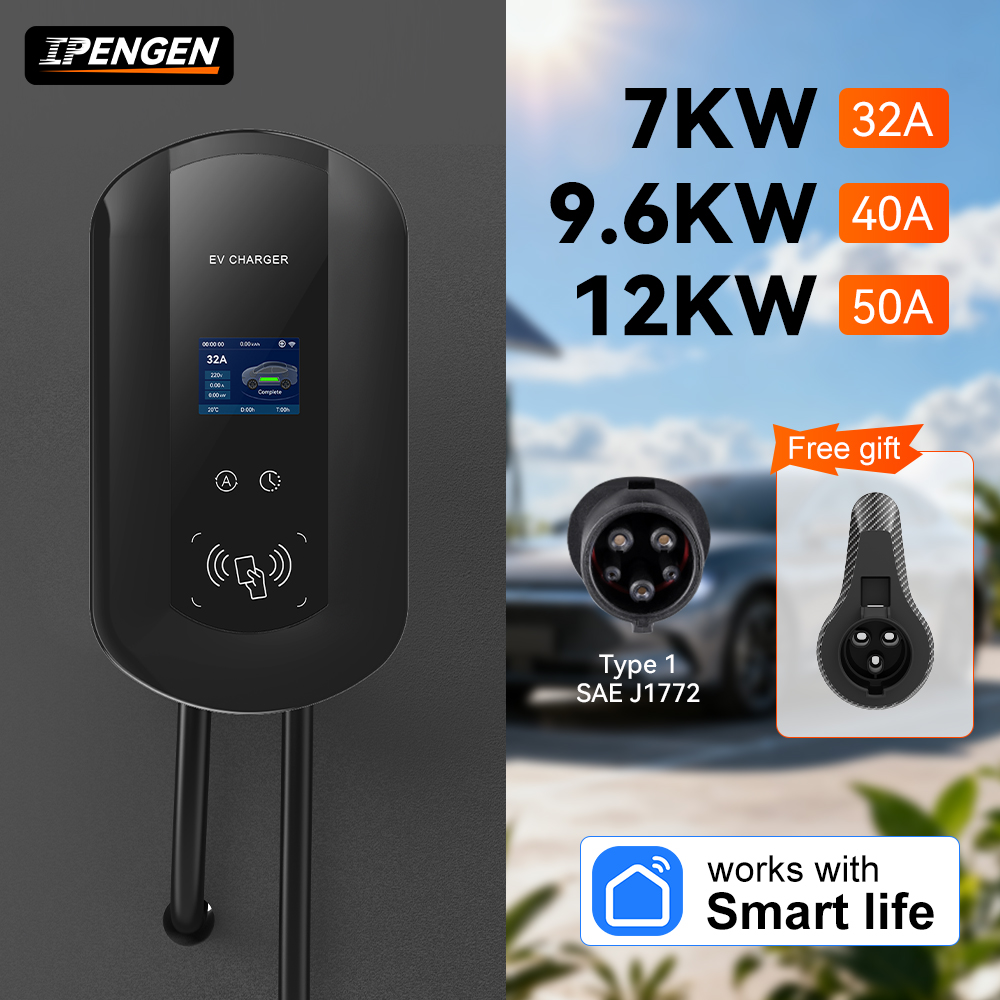 Ev Charger Wallbox - Зарядная станция IPENGEN 32A/40A/50A для электромобилей,